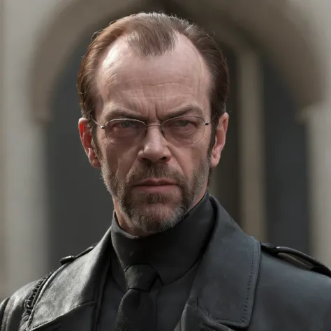 (professional 3d render:1.3) af (Realistic:1.3) most beautiful perfect artwork photo in the world of a full-length cinematic HDR still shot of Hugo Weaving Agent Smith fighting Agent in "The Matrix" film from 1999