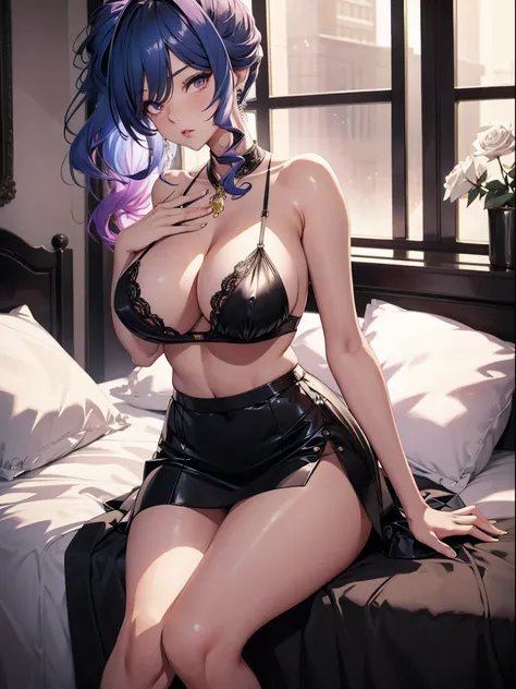 Anime - Stylish woman sitting on a rose bed in lingerie, seductive anime girls, Guweiz in Pixiv ArtStation, Guweiz on ArtStation Pixiv, Extremely detailed Artgerm, Guviz, beautiful and seductive anime woman, 8K high quality detailed art, trending on artsta...