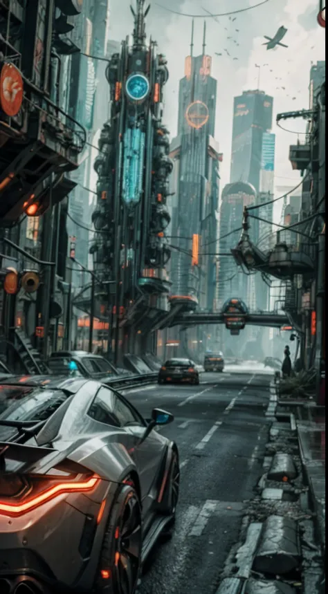 Cyberpunk, futuristic, mechanical aesthetics, complex machinery, high-tech lighting scene of futuristic city in the background, virtual engine 5,