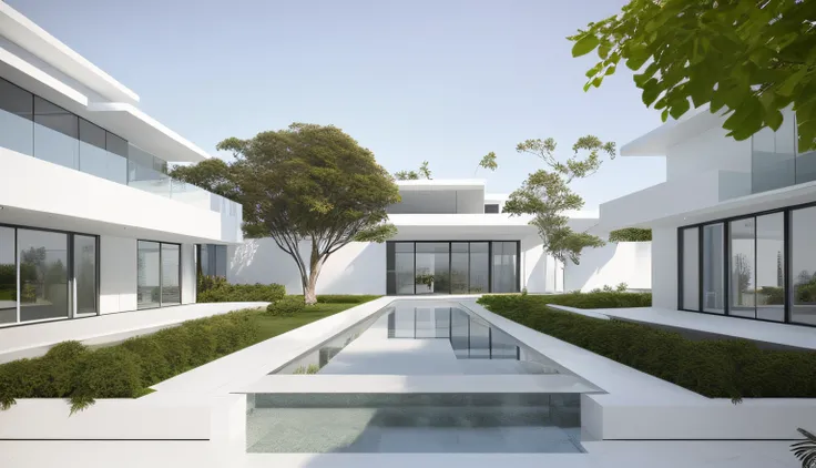 White modern building，lumion render, Rendered in Lumion Pro, lumion rendering,  beautifully detailed render, archviz, photoreal render, rendered in corona, highly detailed render, natural realistic render, architectural render, Rendered in Lumion, archviz,...