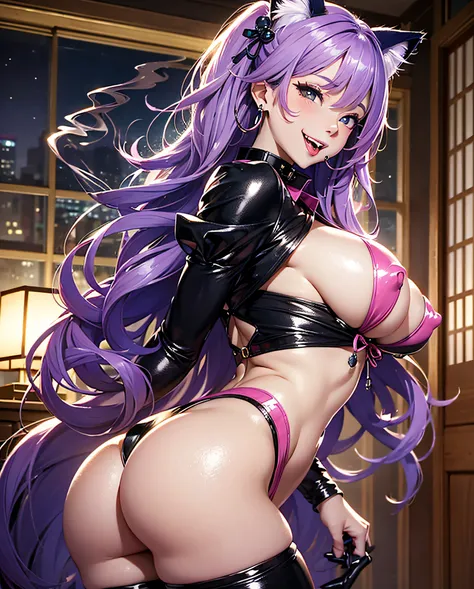 16K Ultra High Definition
Highest Quality
Glamorous cat girl
Super big ass and super big ass
Super Detail
Ultra-realistic body
Shiny skin
Glossy detailed hair texture
long beautiful long hair with gradient color from black to blue,,,,,,,,,,
Sly smile
Cute ...