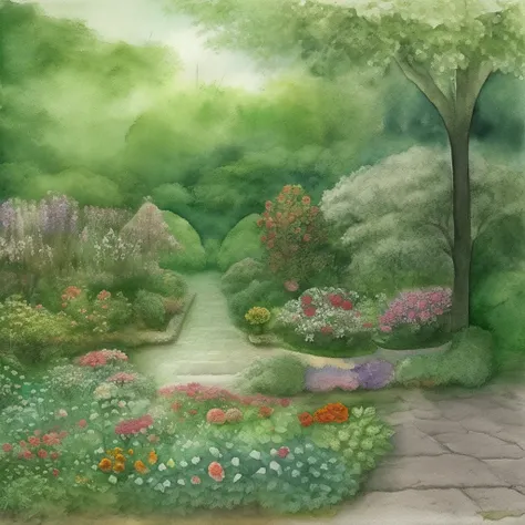 Watercolor garden