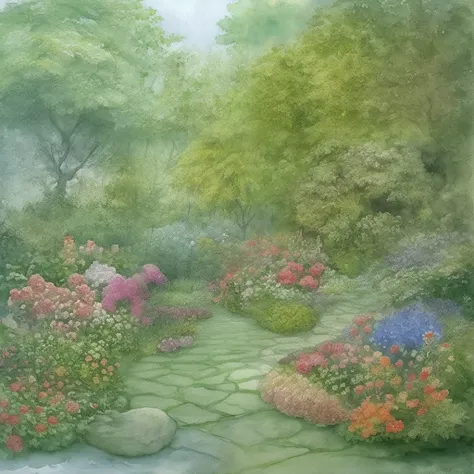 Watercolor garden