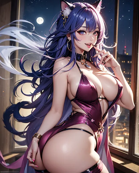 16K Ultra High Definition
Highest Quality
Glamorous cat girl
Super big ass and super big ass
Super Detail
Ultra-realistic body
Shiny skin
Glossy detailed hair texture
long beautiful long hair with gradient color from black to blue,,,,,,,,,,,,
Sly smile
Cut...