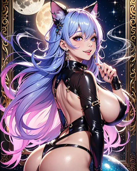 16K Ultra High Definition
Highest Quality
Glamorous cat girl
Super big ass and super big ass
Super Detail
Ultra-realistic body
Shiny skin
Glossy detailed hair texture
long beautiful long hair with gradient color from black to blue,,,,,,,,,,,,,
Sly smile
Cu...