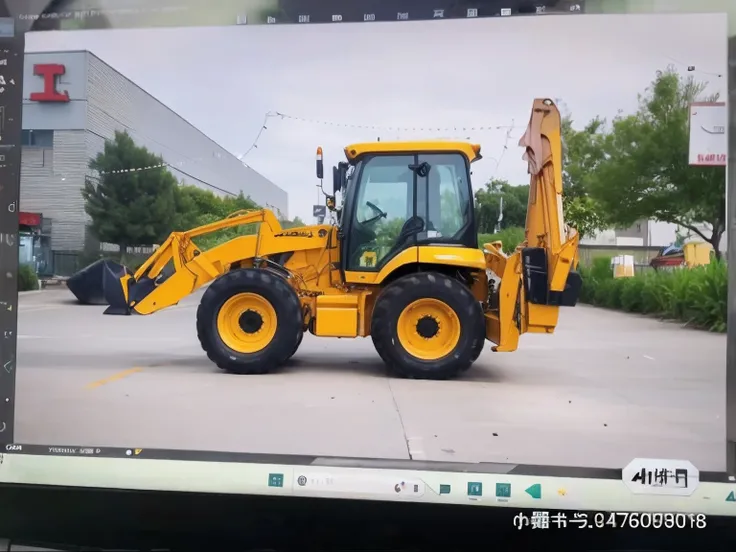 Alafid image of yellow backhoe with a large wheel loader, 480p, 4 8 0 p, heavy machinery, hd, 7 2 0 p, 720p, jinyiwei, HD 16K, 1080p, 1 0 8 0 p, 3 6 0 p