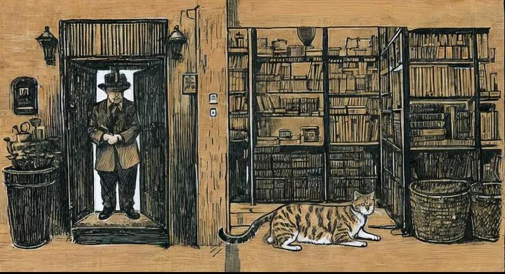 he filed a police report.、police showed no interest in searching for the cat's whereabouts。edwardgorey。