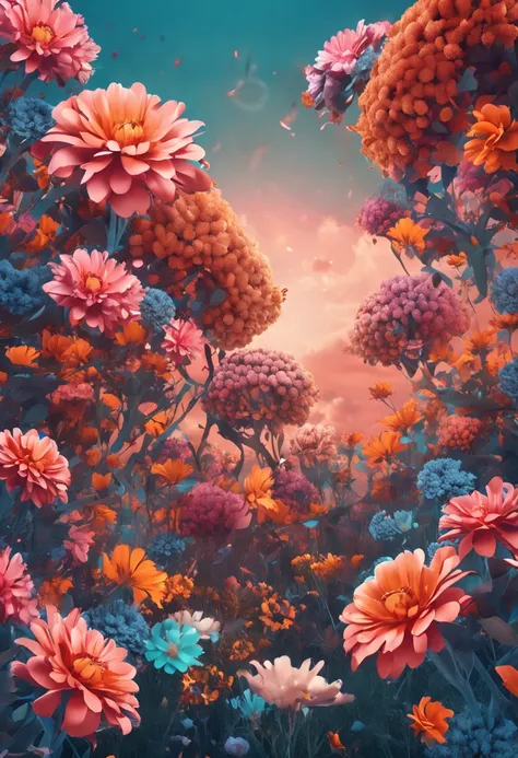 Flowers bloom on the brain in dreamy style