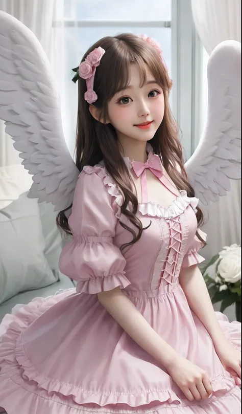 Cute Angel、face perfect、large wings、Rosa