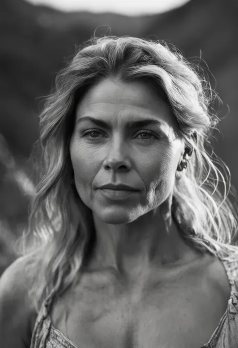 stunning RAW close-up black and white photography portrait of a beautiful woman, sharp focus, highly detailed, 8k UHD, natural lighting, in the style of Annie Leibovitz, Herb Ritts, octane render, maximum detail, hyper-detailed, hyper-realistic, ultra-deta...