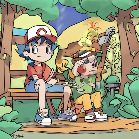 Make a drawing of Ash Ketchum with your Pokemon