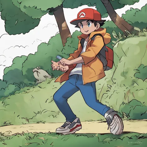 Make a drawing of Ash Ketchum with your Pokemon