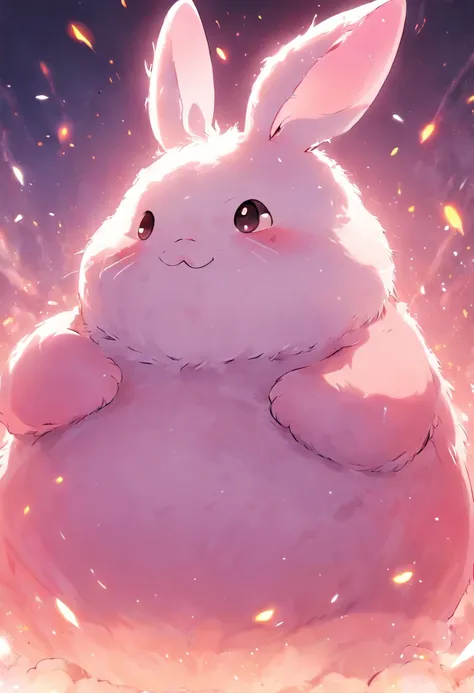 "cute and fluffy chubby fantasy bunny creature"