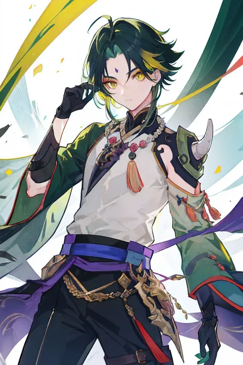 1boy,dark green hair,best quality,masterpiece,extremley,yellow eyes,male focus,beautiful eyes,