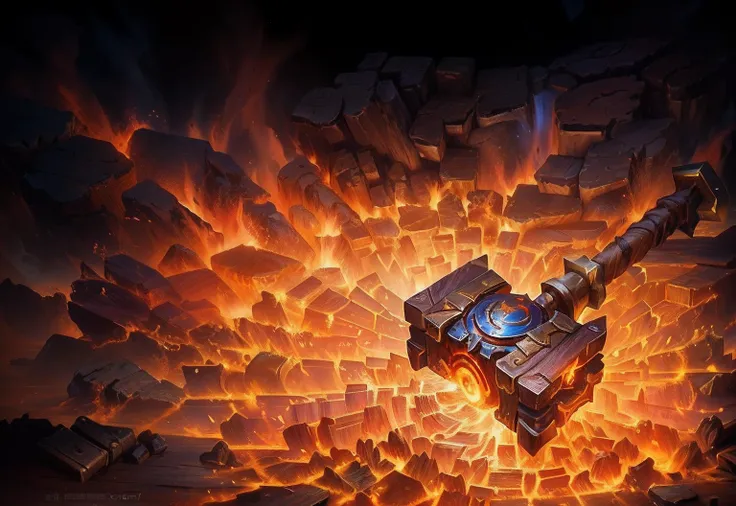 Close up of small wooden box on fire background, hearthstone weapon art, hearthstone concept art, Blizzard Hearthstone concept art, hearthstone card artwork, Hearthstone card art, 8k hd wallpaperjpeg artifact, 8k hd wallpaperjpeg artifact, Hearthstone card...