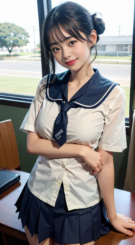 ((top-quality、​masterpiece))、Raw photography、8K、top-quality、 超A high resolution、Beautiful face in every detail、Realistic human skin、Gentle expression、front-facing view、Farbe々From an angle、realisitic、Photorealsitic、cute little、a short skirt、cute school girl...