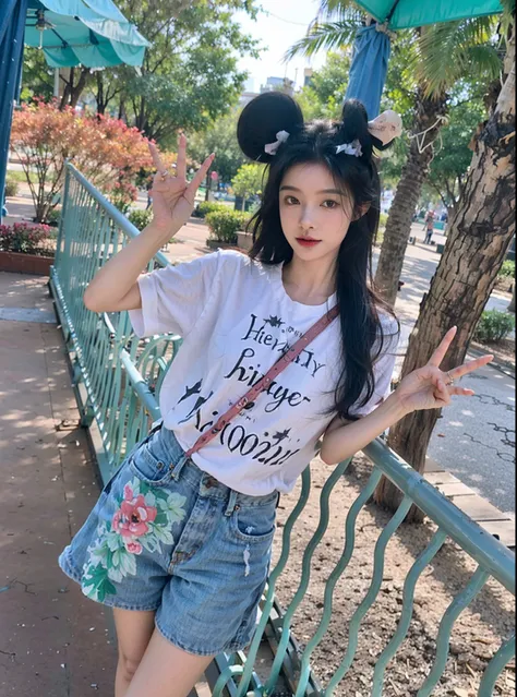 There is a woman posing for a photo at Disney World, disney artist, Disney!!, taken in 2 0 2 0, photograph taken in 2 0 2 0, taken in 2022, disney disney, Official, photo from 2022, beautiful mouse - girl, 2 0 2 0 fashion, young and cute girl, CGCOSIETY