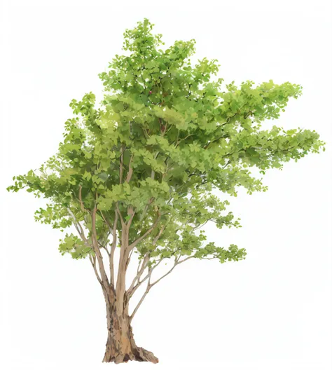 "exquisite tree with intricate, unique leaf patterns and individually defined leaves."