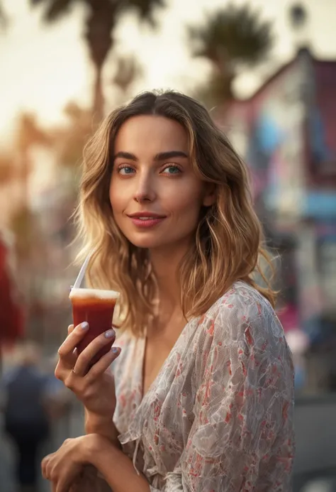 A 34c cup Ana de Armas look alike lady, beaming with joy, her blue eyes twinkling in the sunlight, wearing a casual dress, rendered in stunning hyper-realism with a Fujifilm GFX 100S medium format mirrorless camera.