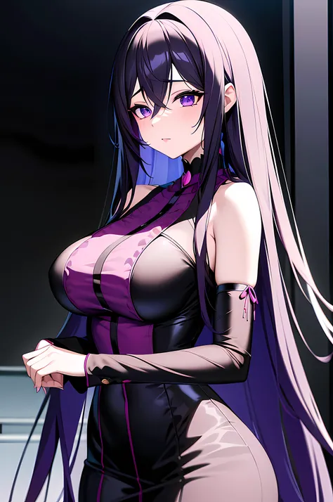 (masterpiece), best quality, expressive eyes, perfect face, Absurdity, High Resolution, Ultra Detail, anime girl with long white hair and black outfit posing for picture, anime goddess, female anime character, black haired deity, anime visual of a cute gir...