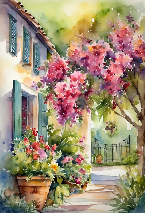 House with flowers in Orlando, Florida、imagem hiperrealista