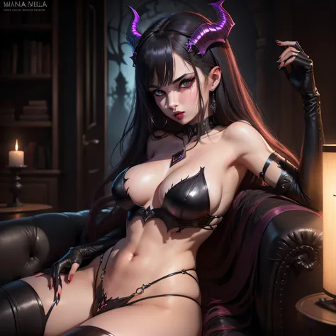 succubus nua ultra realista sensual maligno mal inferno escuro  horns