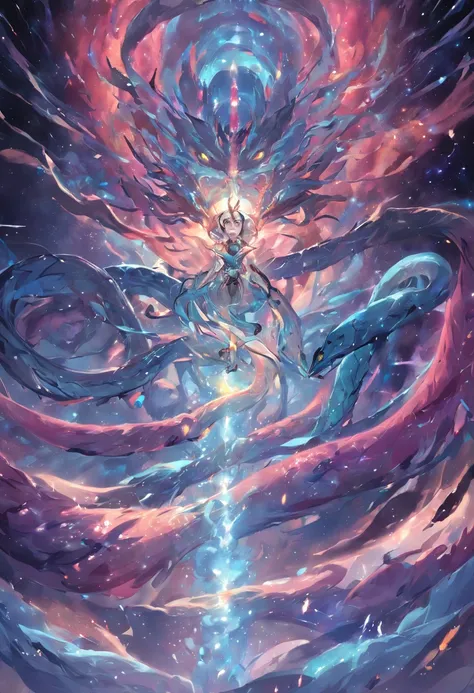 In the dimension of stellar collisions, The legendary serpent Orocchi appears as the embodiment of the Celestial Fury. Your body is a symphony of brilliant colors, Reflecting the birth of the stars. His eyes flashed with cosmic fire, The tendrils of energy...