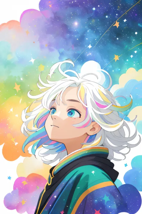 ((masterpiece)), (((best quality))), ((ultra-detailed)), ((illustration)),[realism light effect],shadow,(Fantasy style),(white background:1.6), simple background, (earth theme),(a cloak)[(hair focus,((1girl)),[(big slime hair): (cloud hair):0.3], (hair on ...