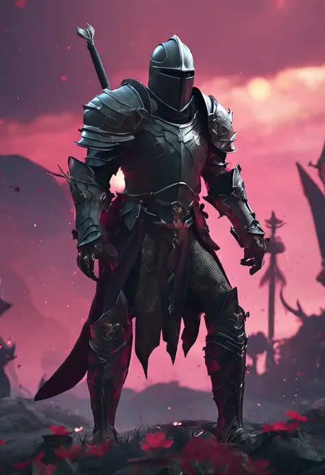 Undead Knight，European and American stylization，Beautiful picture quality。8k，Stylized game，holding a magic sword，full bodyesbian，Wearing armor，Feet on the ground