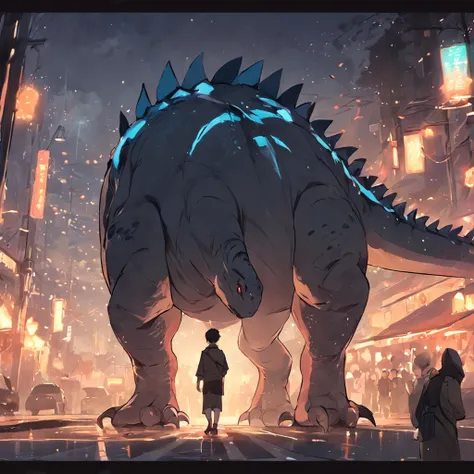 dinosaurs，独奏，nigth，On the street，Thick tail，Close-up of the tail