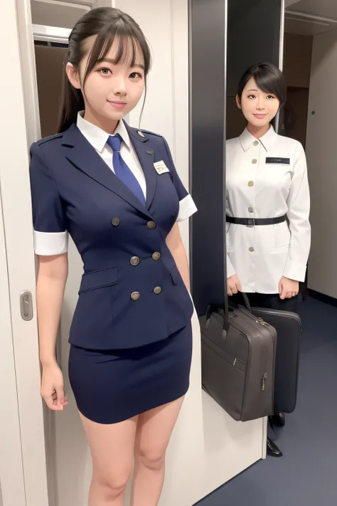 Cabin Attendant Uniform、Beautie、perfectly proportions、Standing