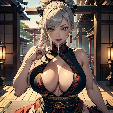 Beautiful samurai ,((sucking finger)),breast close up，open mouth,trending on artstationh, Sharp focus,, Intricate details, Highly detailed,, intricate face details,Curvy physique, Thick body,(No bra),Japan mature female，(cameltoe),((Sexual suggestiveness))...