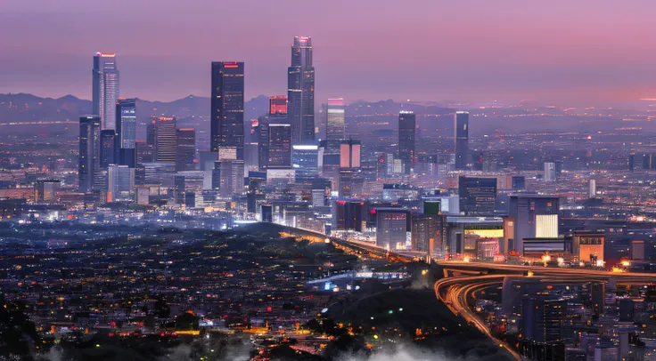 View of the city skyline，los angelos, los angeles ca, los angelos, Los Angeles by night, Los Angeles 2 0 1 5, !Dream Los Angeles City vista at sunset, with the city as the background