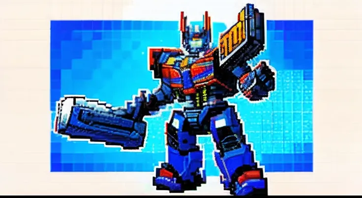 pixel game，character  design，Transformers robots， Pixel art #pixelart，super-fine