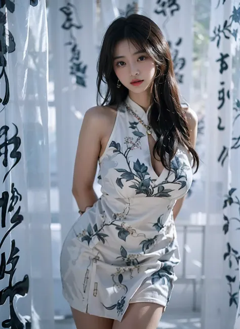 araffe asian woman in white dress posing for a picture, full-body xianxia, korean woman, beautiful korean women, korean girl, sh...