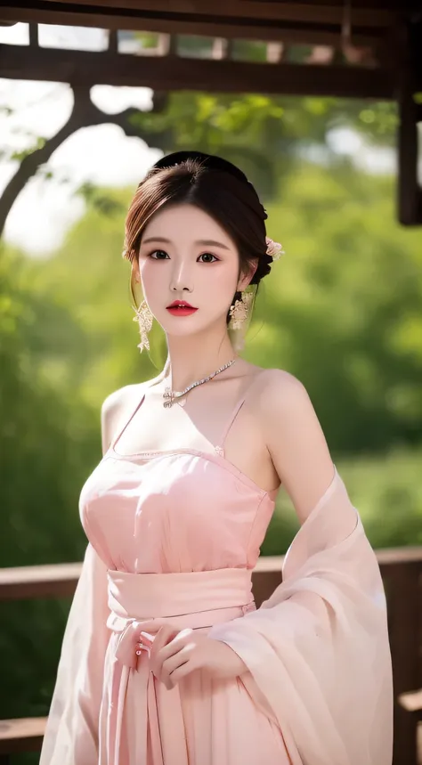 1 realistically beautiful girl, waist-length hair, black eyes, ancient ao dai, style humph, wearing an ancient chinese thin silk...