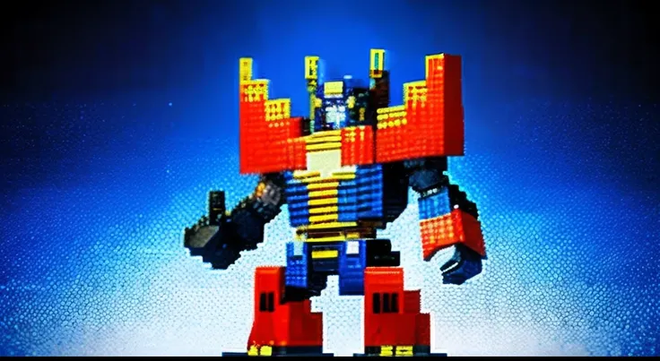 pixel game，character  design，Transformers robots，Optimus Prime， Pixel art #pixelart，super-fine