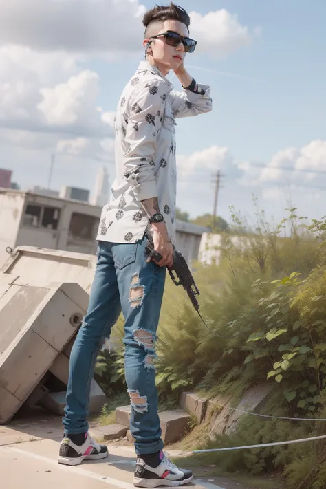 Syber punk with gun