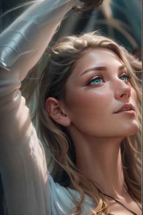 masutepiece,Best Quality,ultra-detailliert,hight resolution,in 8K,8K Portrait,Unity 8k壁纸,extremely details CG,Realistic,Raw photo,Real person,a portrait photo of,Photorealsitic,Shiny skin,Detailed skin, Gisele Bündchen,Dynamic Angle,From  above,{{{{Gisele ...