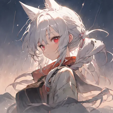 white  hair、White and yellow cloth、red eyes、Black long gloves、blue eyess、poneyTail、illustratio、Colorful、frombelow、hairarmpits、Highly detailed body、girl with、femele、A MILF、30-years old、Unusually long hair、spiked hair、Teardrop bangs、Hair pulled back、twin bra...