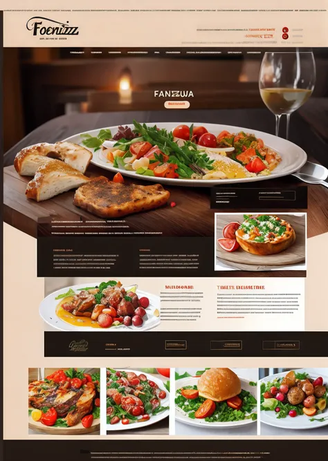 Screen for a professional website, For the Foantsuz restaurant, French dishes in exquisite colors