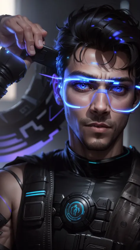 Change background cyberpunk handsome boy, realistic face,8k, ultra realistic