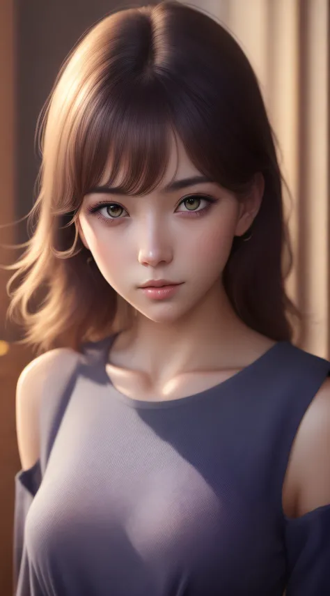 Best quality,masterpiece,ultra high res,(photorealistic:1.4),anime girl,shoulder,charming,Looking at the camera