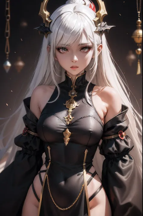 Anime – style image of woman in black costume with gold chain around her neck, 2. 5 d cgi anime fantasy artwork, 8k high quality detailed art, Detailed Digital Anime Art, 3 d render character art 8 k, fanart best artstation, advanced digital anime art, pho...