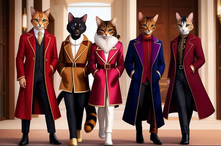 luxurious and fashionable coats for cats, made from high-quality materials such as faux fur or velvet. these coats come in a var...