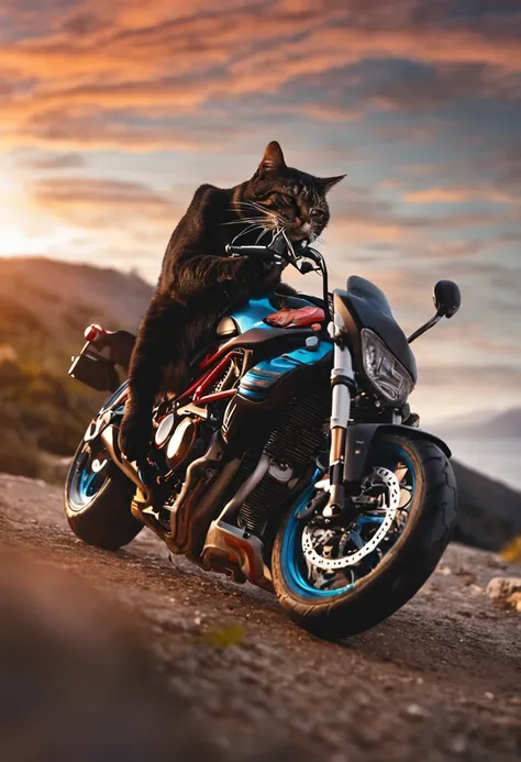 Cat who loves motorcycles