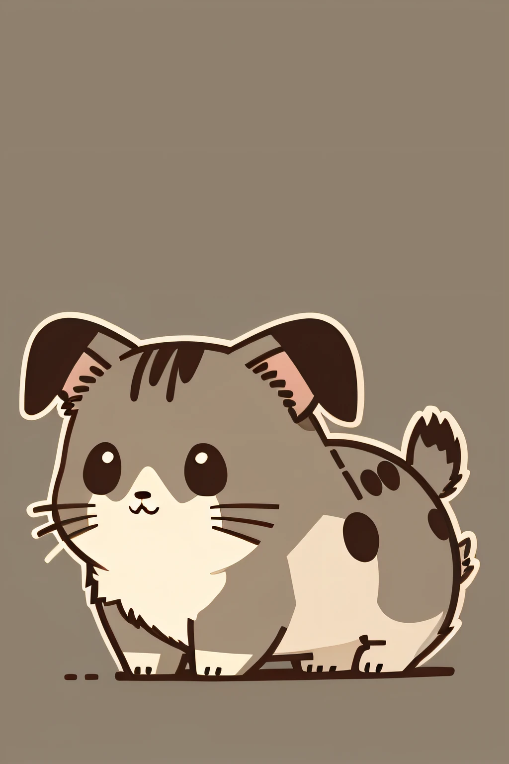 cute beagle dog, illustration, white background, black thick outline, cartoon, pusheen style