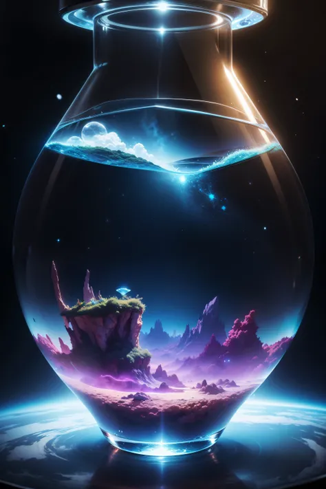 A terrarium floating in space