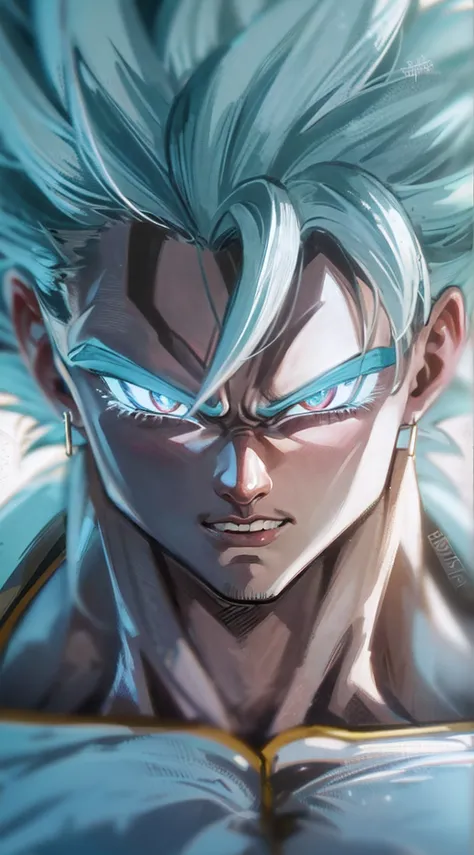 a close up of a person with a white hair and a white outfit, ultra instinct, an epic anime of a energy man, anime epic artwork, dragon ball concept art, highly detailed portrait of goku, super saiyan blue, super saiyan, 4 k manga wallpaper, detailed digita...