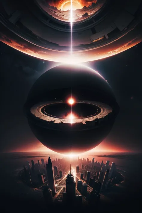 A black hole absorbing a city